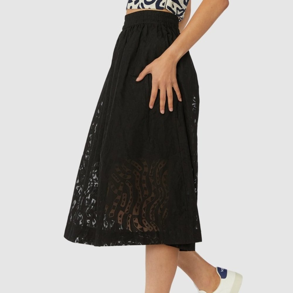 NWT Gorman black Stripey Skirt, size 8-10 (Australian size 14)